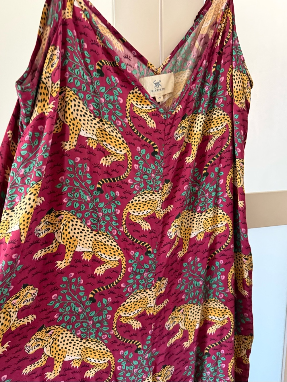 Printfresh Burgundy Leopard Bagheera V-Neck Jumpsuit/loungwear